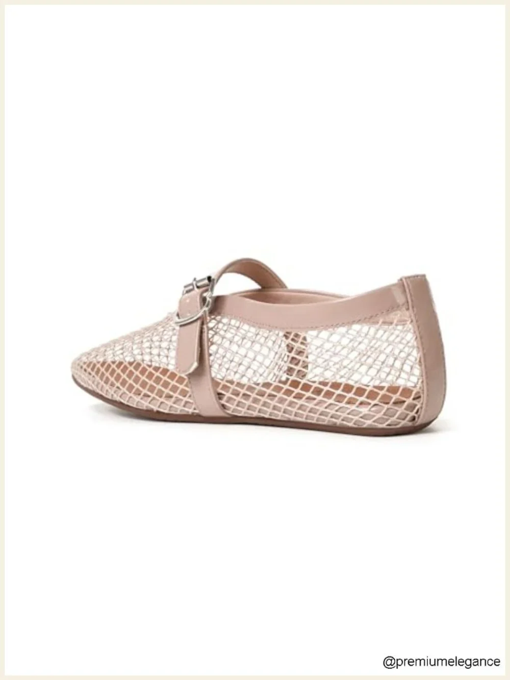 Mary Jane Ballet Flats with Buckle Ankle Strap Square Toe Faux Leather